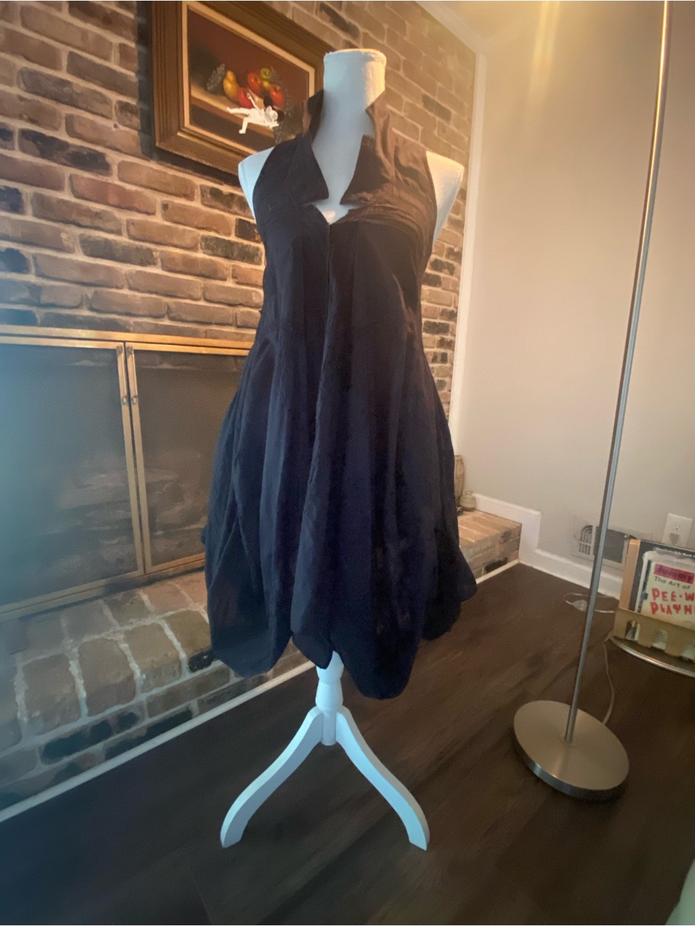 AllSaints Black Sleeveless Handkerchief Style Hem Mini Dress
